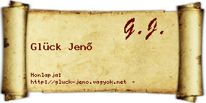 Glück Jenő névjegykártya